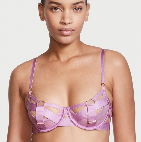 Victoria's Secret Very Sexy Collection Other - 🆕️VS VERY SEXY Unlined Demi Strappy Cutout Bra Size 36DDD in Lilac